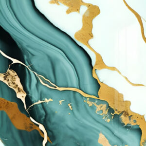 3D Art Stickers – AB-GB03 (TEAL GEODE)